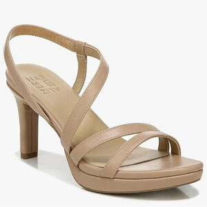 NWOB Naturalizer Brenta Strappy Platform Dress Sandal Tan Faux Leather 9.5